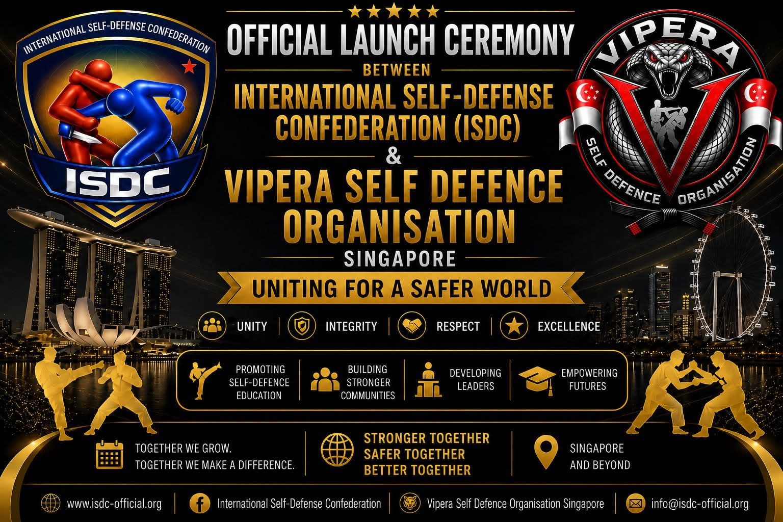Official Launch Ceremony between International Self-Defense Confederation (ISDC) and Vipera Self Defence Organisation Singapore